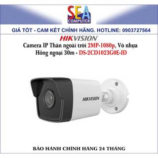 Camera IP Thân ngoài trời 2MP-1080p, Võ nhựa  Hồng ngoại 30m - DS-2CD1023G0E-ID