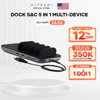  SATECHI Dock sạc 5in1 Satechi hỗ trợ sạc không dây chuẩn Qi 10W - BẢO HÀNH 1 NĂM