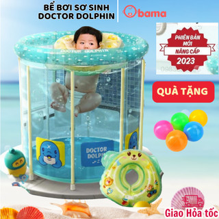 Bể bơi thành cao KÈM PHAO BƠI FULL PHỤ KIỆN cho bé, bể bơi sơ sinh, chính hãng Doctor Dolphin