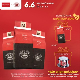 Combo 3 gói Cà phê rang xay Moka Highlands Coffee 200g/gói