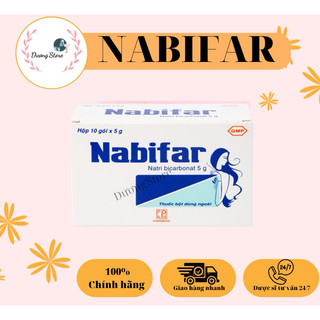 Nabifar Muối rửa vệ sinh tăng kiềm, Hộp 10 gói, bột rửa phụ khoa, khử mùi hôi