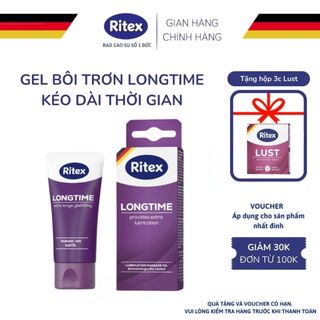 Gel Bôi Trơn Kéo Dài Thời Gian RITEX LONGTIME Tuýp 50ml An Toàn Tự Nhiên