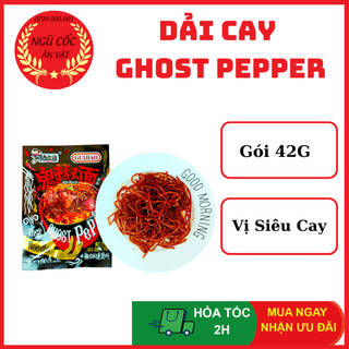 Que sợi cay tiêu đen ghost pepper ăn liền siêu ngon - tăm cay ghost pepper - gói 42g - ngucoc_anvat