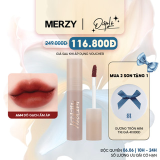  Son kem siêu lì, chuẩn màu, mịn mướt như bơ Merzy Academia Mellow Tint 4g