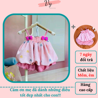 MV074 Set Bộ Bé Gái Mùa Hè Chất Mát, Set Tiểu Thư Cho Bé Hàng Cao Cấp SIêu Mềm Mát, Bồng Tự Nhiên