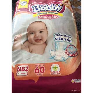 - miếng lót sơ sinh bobby nb2 60 miếng - date luôn mới
