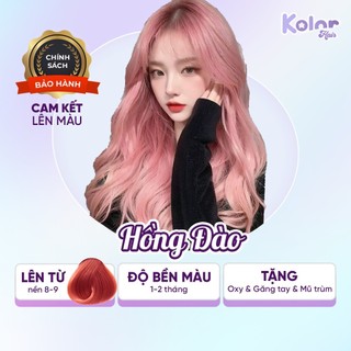 (Tặng kem ủ tóc) Thuốc nhuộm tóc màu HỒNG ĐÀO, kem nhuộm tóc tại nhà || KolorHair, Gocare
