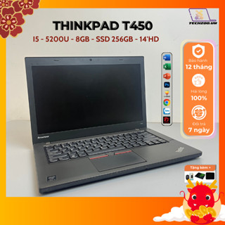 Laptop Lenovo Thinkpad T450 I5-5300U/8GB/256GB/14inch HD siêu bền, mạnh mẽ, pin tốt, học tập, văn phòng, giải trí OK