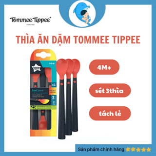 Thìa ăn dặm cảm biết nhiệt Tommee Tippee Heat Sense từ Anh Quốc, bề mặt kháng khẩu cho bé từ 4 tháng tuổi.