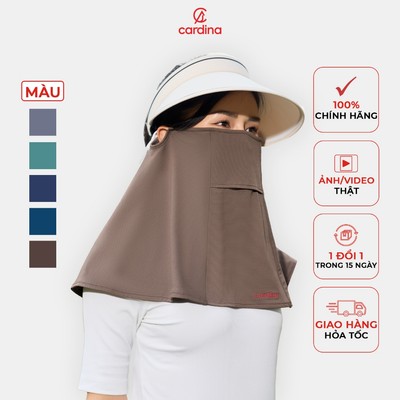 Khẩu trang CARDINA chất liệu Aircool mát lạnh dáng quây cổ lọc bui chống tia UV lõi bông hoạt tính 4KTL02