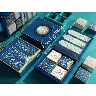Hộp trung thu 4 bánh Khai Thu , Hộp đựng bánh trung thu mẫu mới năm 2024 , Hộp đựng bánh trung thu 150gr-250gr