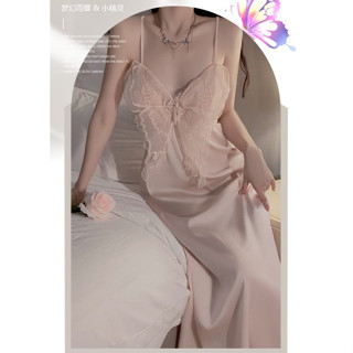 (M. 131) Váy ngủ lụa cánh bướm có mút dáng dài tiểu thư sexy cao cấp Đầm mặc nhà gợi cảm quyến rũ cherishvayngu