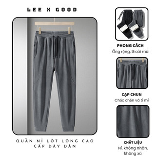 Quần nỉ nam lót lông cao cấp dày dặn, siêu ấm - qt02