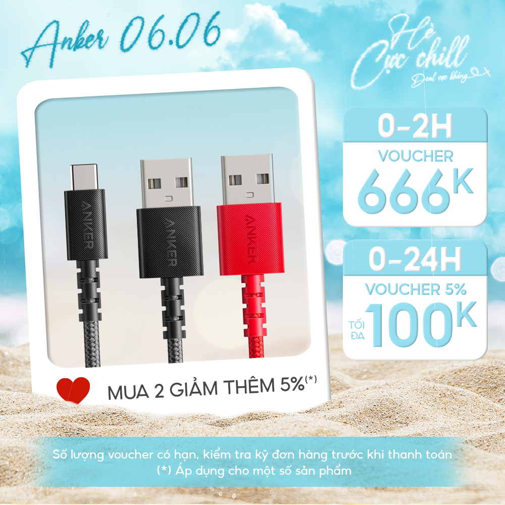 Cáp sạc Type C ANKER PowerLine Select+ USB-C ra USB 2.0 dài 1.8m - A8023