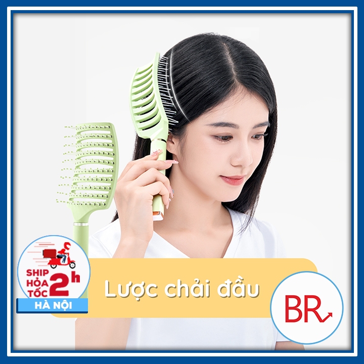 Lược chải tóc gỡ rối có đệm khí mát xa da đầu tránh rụng tóc - Lược sấy tạo kiểu làm phồng chân tóc 
