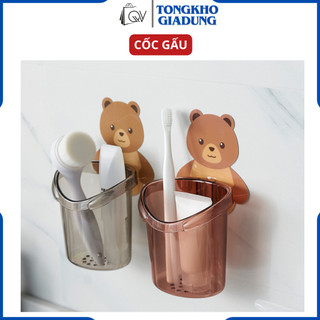 Cốc gấu dán tường để đồ đa năng nhà tắm