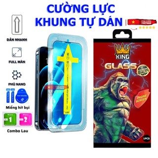 KÍNH CƯỜNG LỰC TỰ DÁN full màn KING dành cho iphone 6/ 7/ 8 PLUS/ X/ XSMAX/ 11/ 12/ 13/ 14/ 15 Pro/ MAX/ Plus