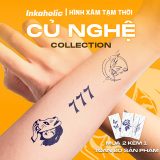 [Chủ đề Củ Nghệ] Hình xăm dán tạm thời 15 ngày Inkaholic, chống nước 100