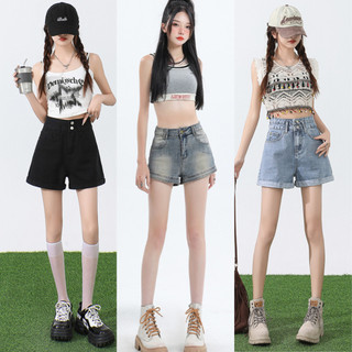 Quần Jean Nữ Ngắn MIAA  Short Jean 2 Cúc Đủ Size 2 Màu Đen Xanh Ôm Eo Cạp Cao Chất Jean Dày Dặn