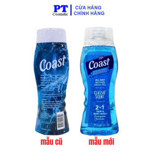 Sữa Tắm Coast - Dầu Tắm Gội Coast Mỹ 2 in 1 Coast Hair & Body Wash Classic Scent Pacific Force 532ml