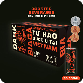 Bia thủ công | rooster beers dark thùng 10 lon sleek x 330ml