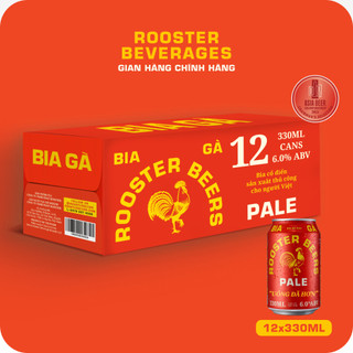 Bia thủ công - Rooster Beers Pale (Bia Gà Pale) Thùng 12 Lon x 330ml
