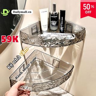 Kệ Nhựa Trong Suốt Để Góc Tường Nhà Tắm Chất Liệu Nhựa Trong ABS Cao Cấp Chịu Lực 5 KG