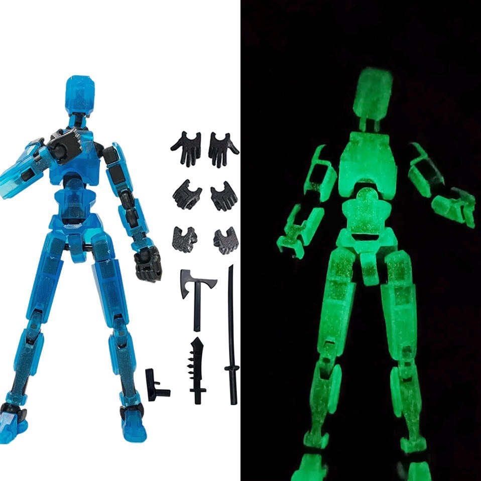 Đồ Chơi Mô Hình Kit DUMMY 13 Dạ Quang Robot Với Khớp Nối Cử Động Linh Hoạt Kèm 4 Binh Khí Và 6 Tay