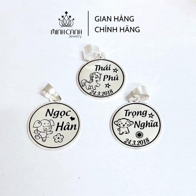 Mặt Dây Chuyền Bạc Khắc Tên Cho Bé Công Nghệ Không Phai Mờ - Minh Canh Jewelry
