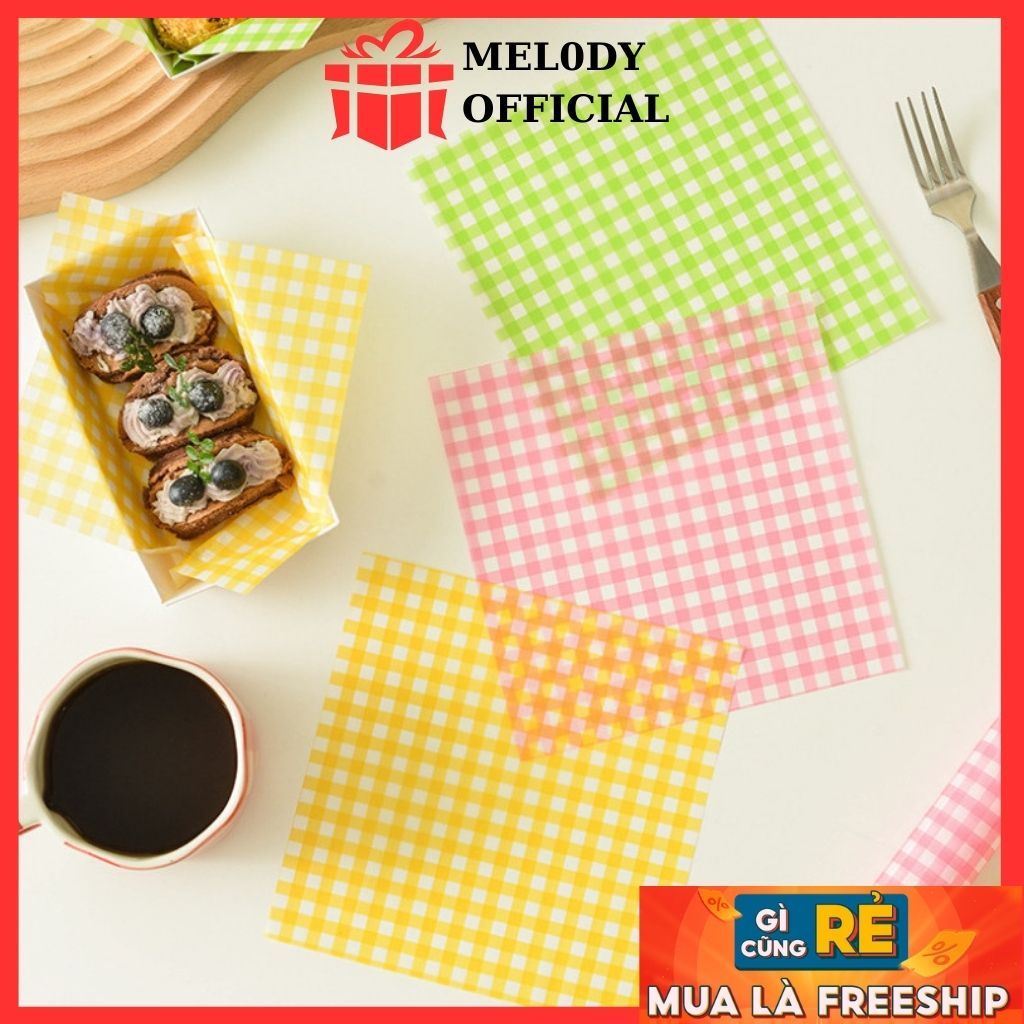 100 Giấy Lót Hộp Bã Mía,Hộp Bento,Giấy Thấm Hút Dầu Ăn Nhiều Màu Tiện Dụng