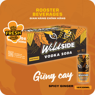 Wildside vodka soda vị gừng - thùng 10 lon