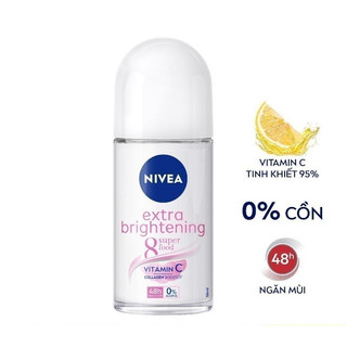 Lăn Khử Mùi Trắng Mịn Mờ Vết Thâm Nivea Extra Whitening 25ml