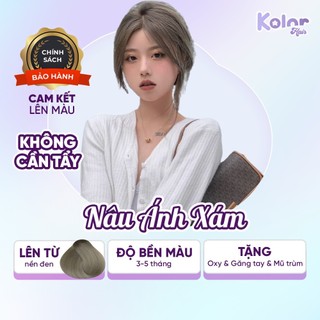  Thuốc nhuộm tóc màu NÂU ÁNH XÁM siêu dưỡng, combo nhuộm tóc tại nhà| Kolorhair