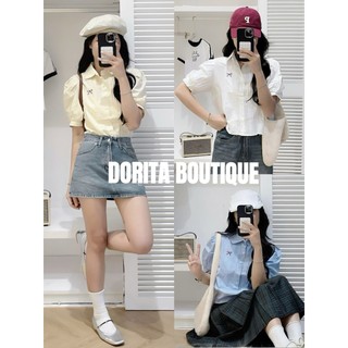 ÁO SƠ MI CỔ SEN THÊU NƠ DÁNG VỪA ULAZZANG HÀN QUỐC DORITA BOUTIQUE