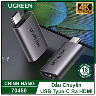 Đầu chuyển USB C to HDMI Ugreen 70450 US320 (Adapter HDMI 2.0 4K@60Hz UHD/HDG,Vỏ Nhôm)