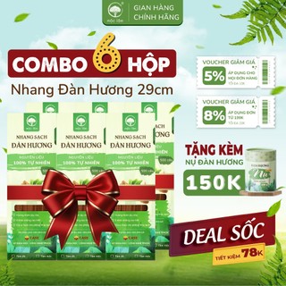 [COMBO 6 Hộp] Nhang Sạch Đàn Hương 3000 cây 29cm - TIẾT KIỆM 78K - Nhang Thơm Mộc Lậm - Ít Khói