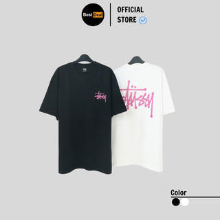 Áo thun stussy basic chữ hồng loại best, áo phông nam nữ unisex, vải 2c cotton 100% cao cấp