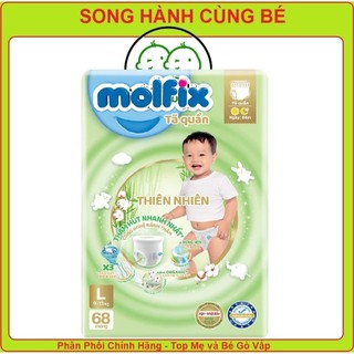 Tã/bỉm quần molfix thiên nhiên m76 , l68, xl62 , xxl56