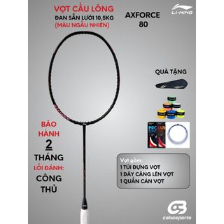 Vợt cầu lông Lining Axforce 80 Đen Nội Địa cao cấp căng sẵn 10.5kg tặng kèm bao đựng và quấn cán