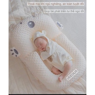 Gối Chống Trào Ngược Vải Nhung Đa Năng Cho Bé Sơ Sinh Đến 1 Tuổi ( Mát Xa Thoáng Khí Hỗ Trợ Bé Ngủ Ngon )