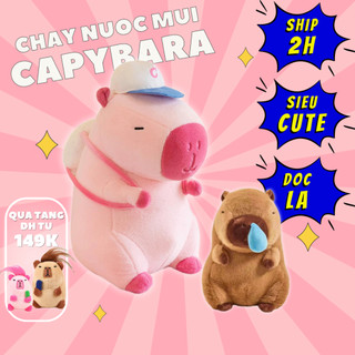 Thú nhồi bông Capybara chảy nước mũi - Size từ 35 đến 90 cm - Móc khoá  gấu bông Capybara Hồng