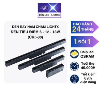 Bộ Đèn Ray Nam Châm Tiêu Điểm 6W, 12W, 18W Kiểu Chiếu Rọi SpotLight Chip Led Osram Ánh sáng Trắng - Vàng - Trung tính