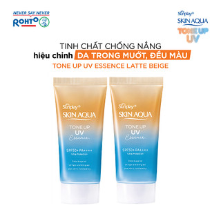  Combo 2 Kem chống nắng nâng tông cho mọi tông da Sunplay Skin Aqua Tone Up UV Essence Latte Beige SPF50+ PA++++ 50g
