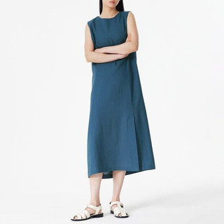 Đầm linen suông dài sát nách