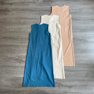 Đầm linen suông dài sát nách