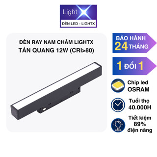 Đèn Ray Nam Châm Tán Quang 12W Sử Dụng Chip Led Osram Ánh Sáng Tỏa Có 3 Tùy Chọn Ánh Sáng Trắng - Vàng - Trung Tính