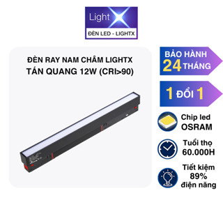 Đèn Ray Nam Châm Tán Quang 12W Ánh Sáng Tỏa Sử Dụng Chip Led Osram Tiết Kiệm Điện Ánh Sáng Trắng-Vàng-Trung Tính