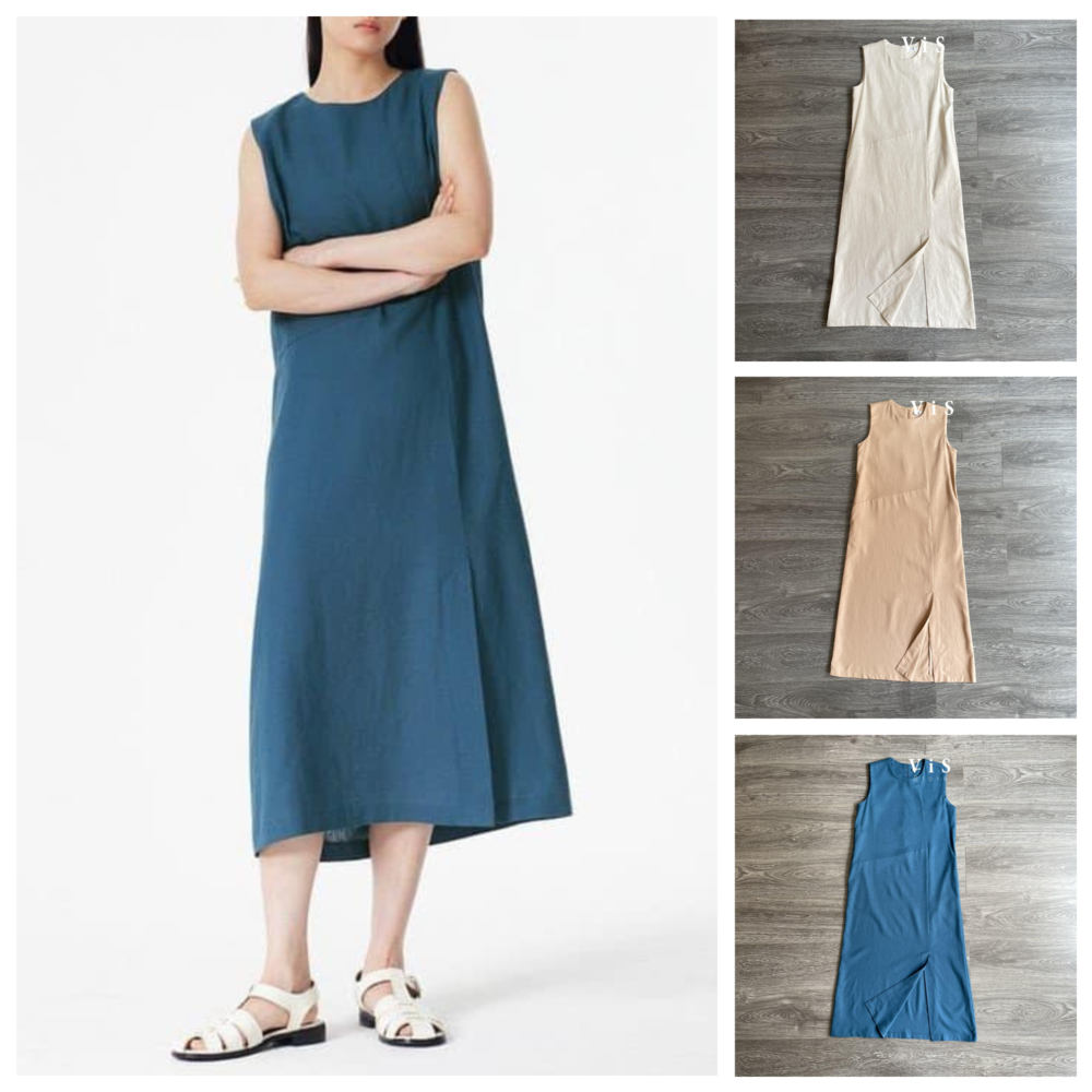 Vis Store - Đầm linen dáng dài  form suông sát nách
