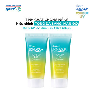 Combo 2 Kem chống nắng nâng tông da khuyết điểm Sunplay Skin Aqua Tone Up UV Essence Mint Green SPF 50+ PA++++50g