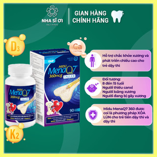 Thực Phẩm Hỗ Trợ Tăng Chiều Cao Midu MenaQ7 360mcg 90 viên hỗ trợ chắc khỏe xương, phát triển chiều cao cho trẻ dậy thì.